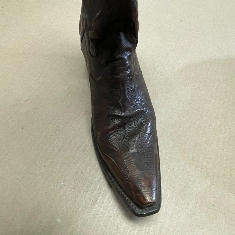 Corral Boots Women's Sz 12M Brown Overlay Pointed Toe Embroidered Katie E1005‎